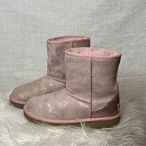 Big Kid's Ugg Classic II Shimmer Pink Metallic Boot US 3/ UK2 / EU 33